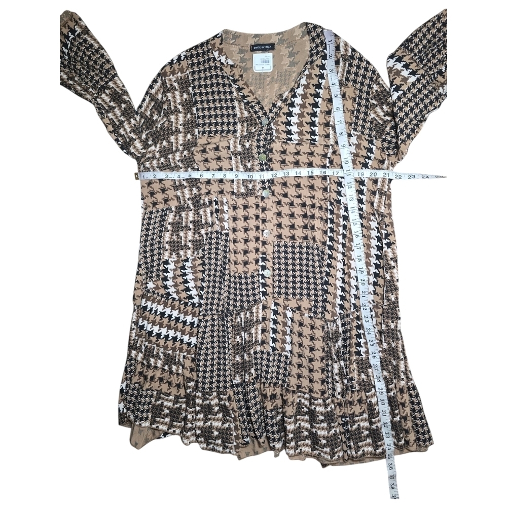Chic Houndstooth Patchwork Dress Size L / XL - Picture 5 of 6
